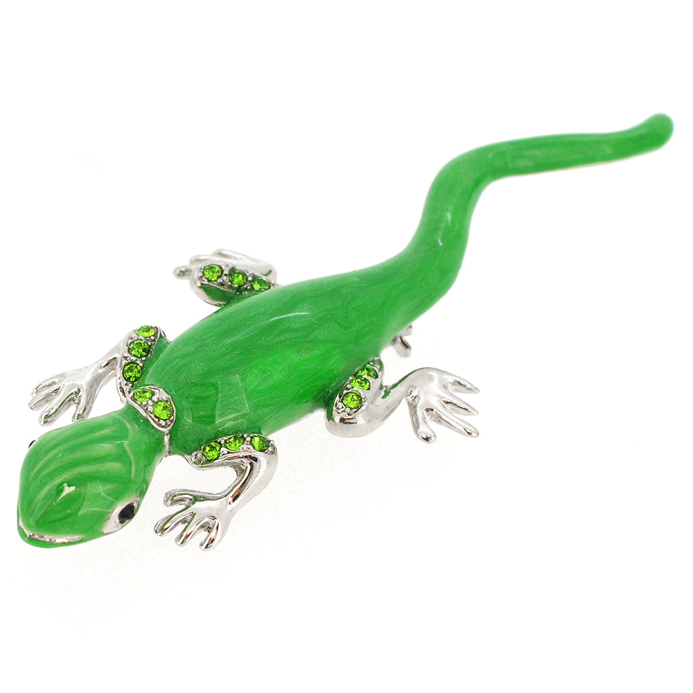 Green Lizard Pin Brooch
