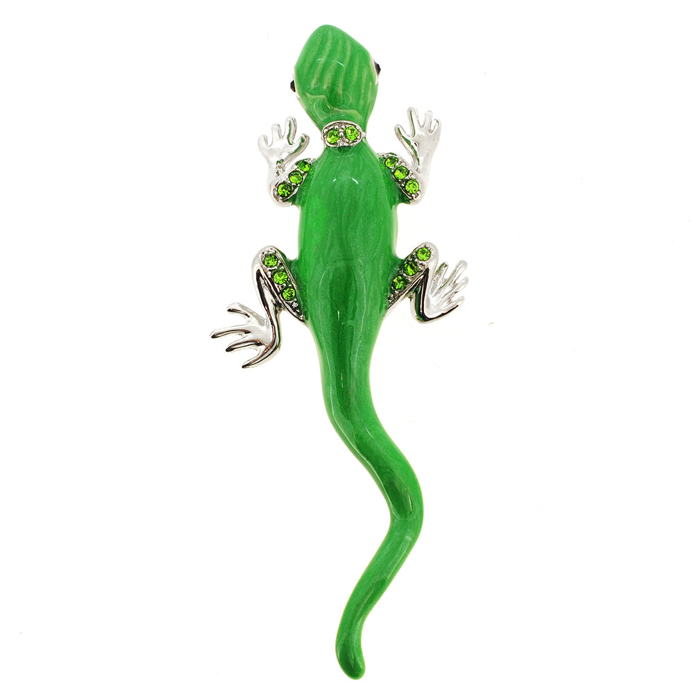 Green Lizard Pin Brooch