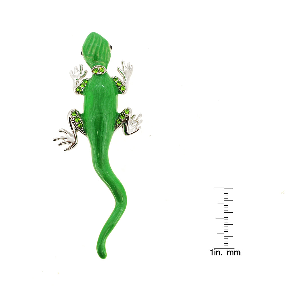 Green Lizard Pin Brooch