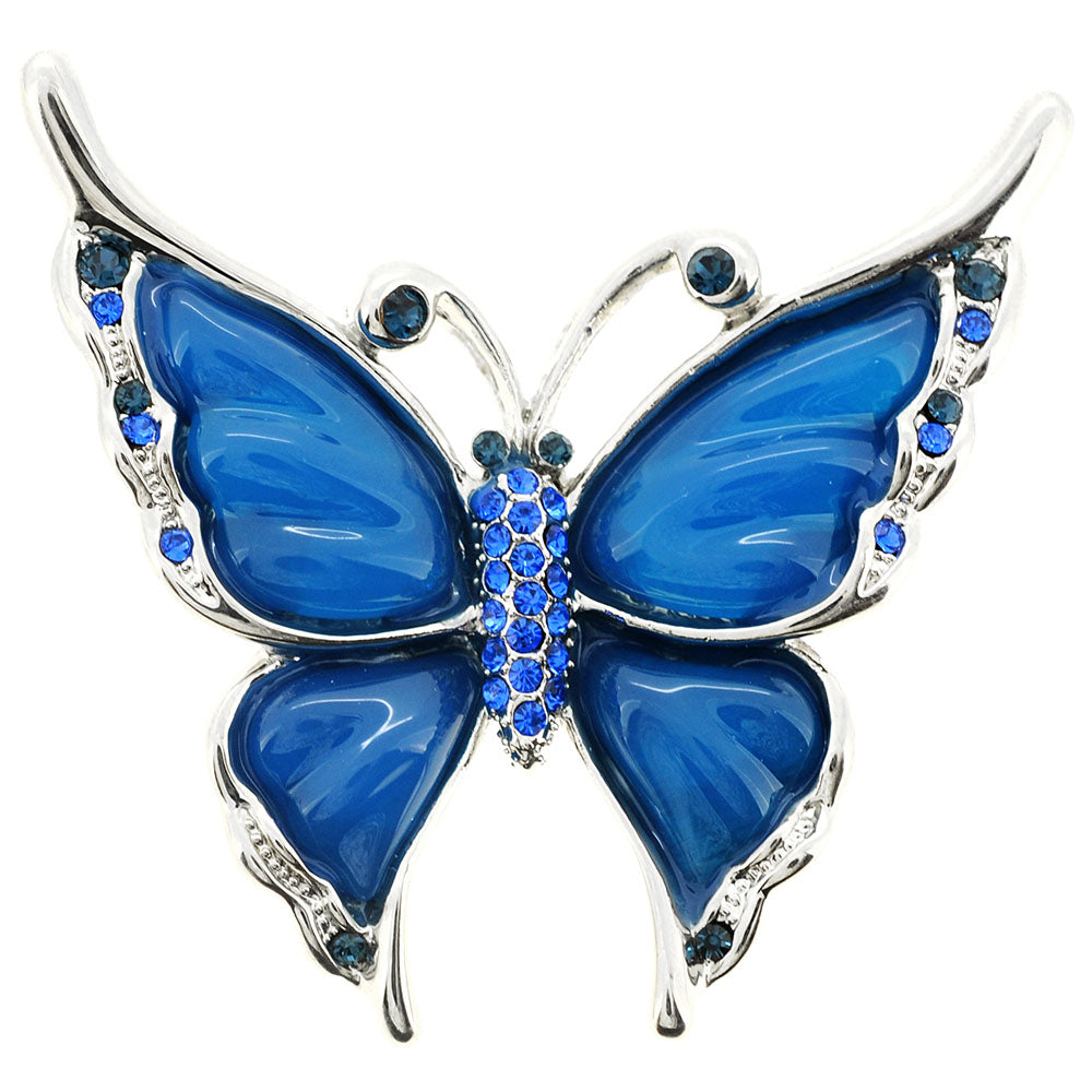 Sapphire Blue Butterfly Brooch/Pendant
