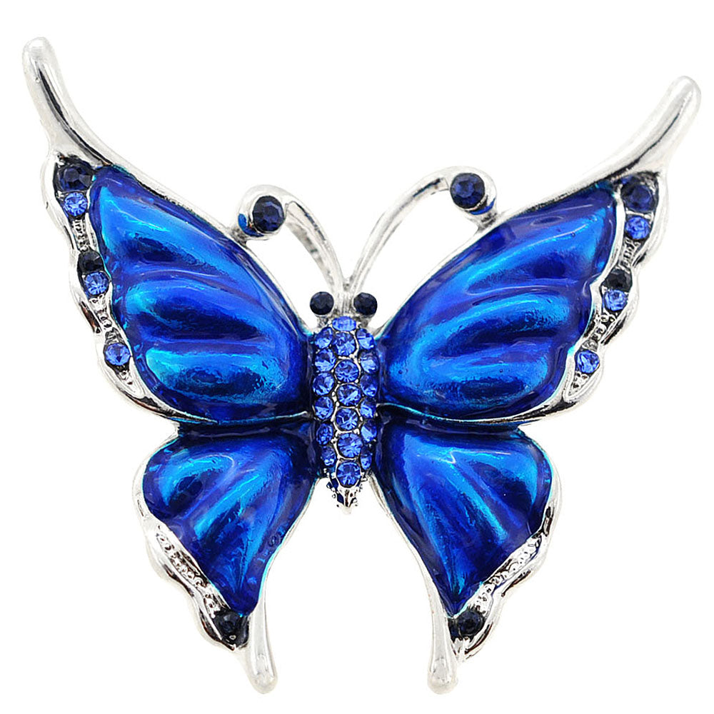 Sapphire Blue Butterfly Brooch/Pendant