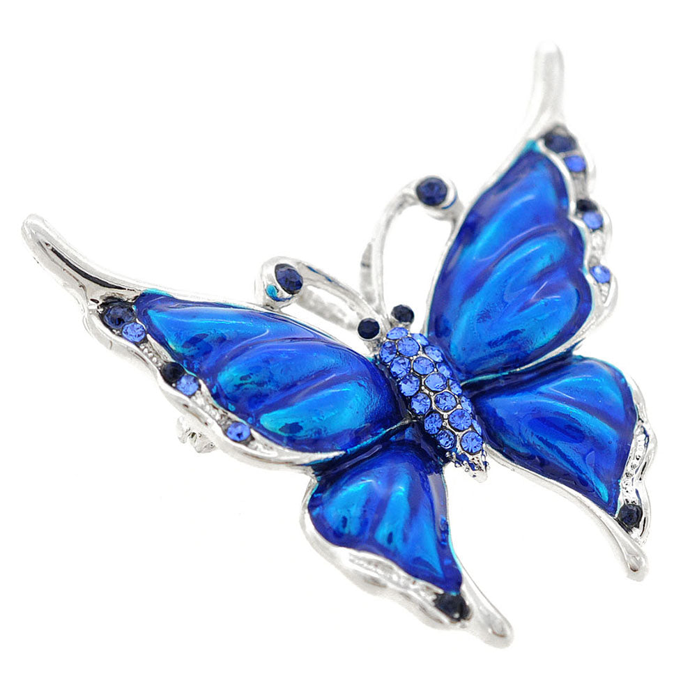 Sapphire Blue Butterfly Brooch/Pendant