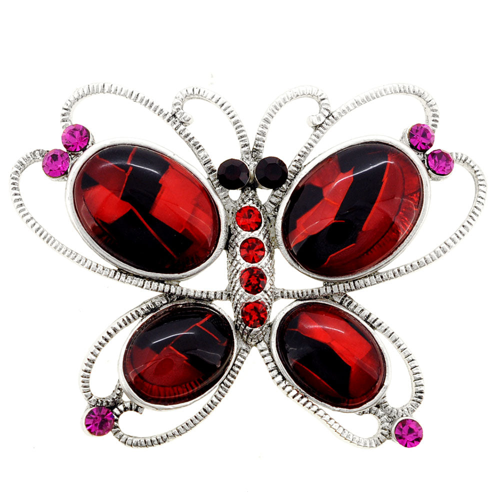 Red Butterfly Pin Brooch