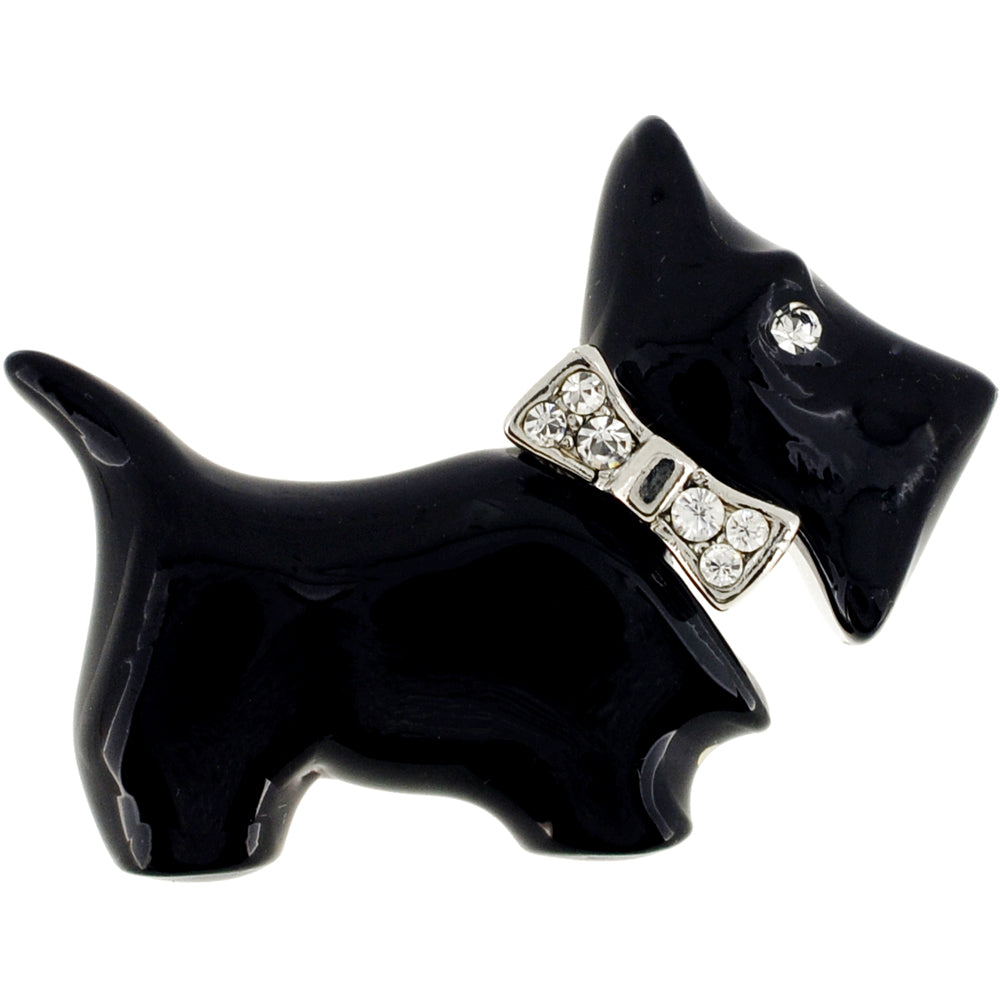 Black Enamel Scottish Terrier Pin Brooch