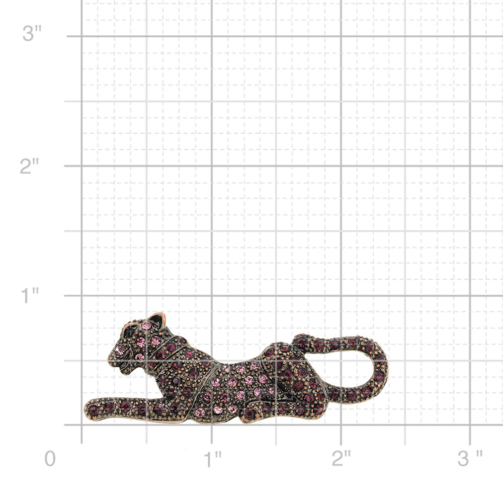 Vintage Style Amethyst Panther Pin Brooch