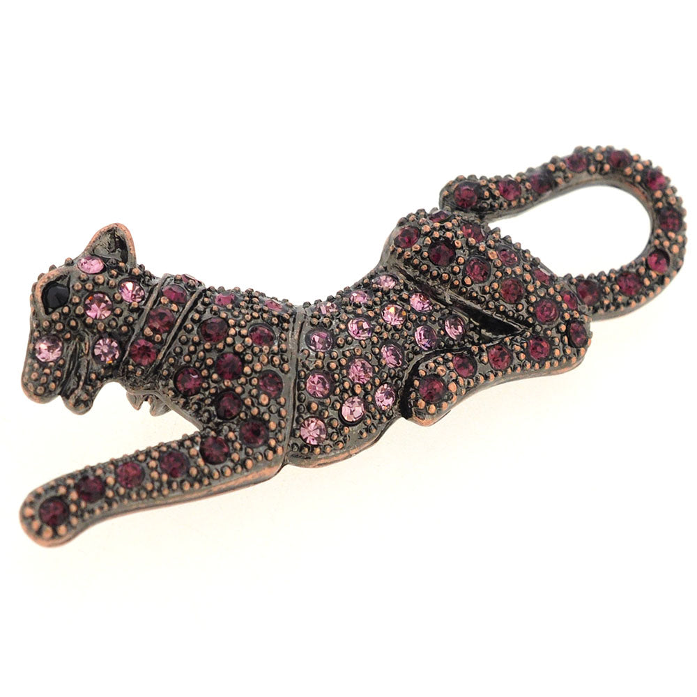 Vintage Style Amethyst Panther Pin Brooch