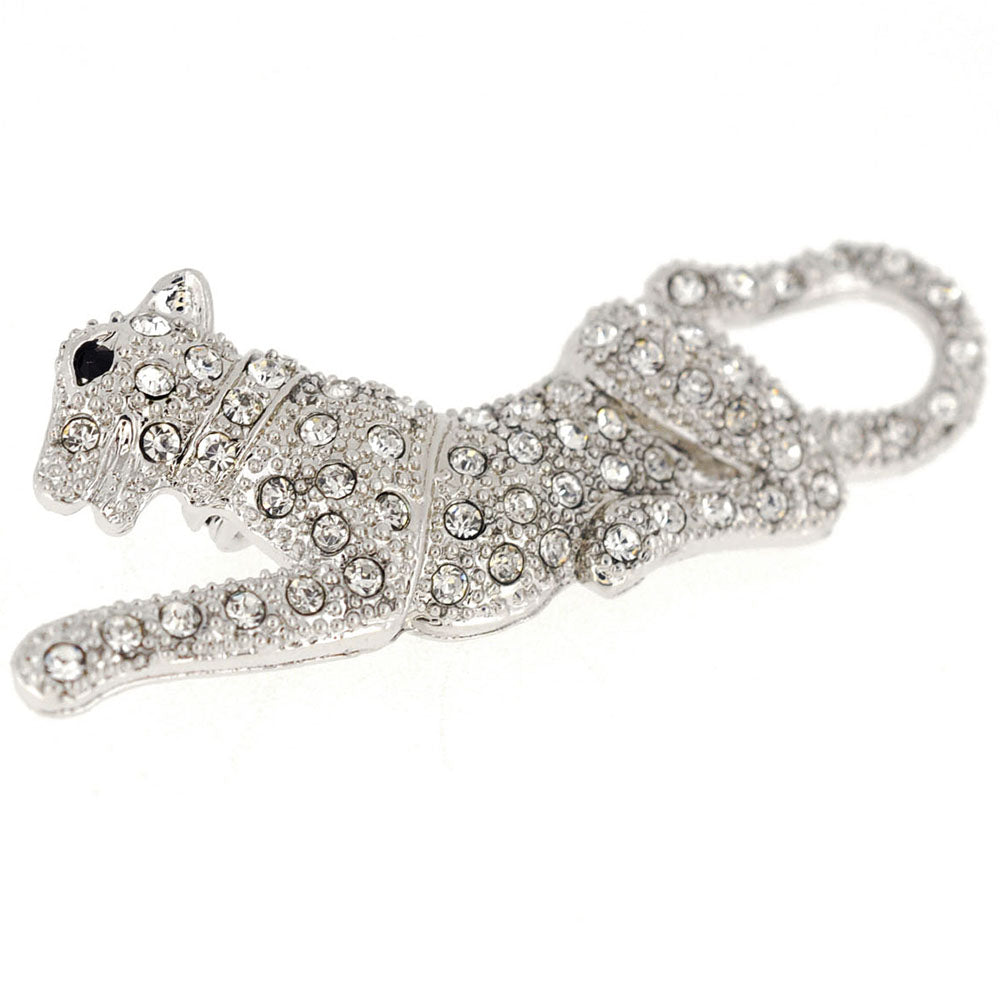Crystal Panther Pin Brooch