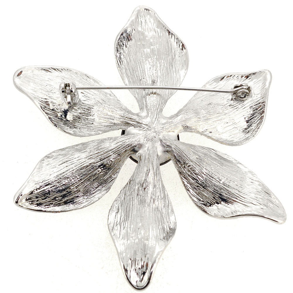 Silver Flower Floral Pin Brooch