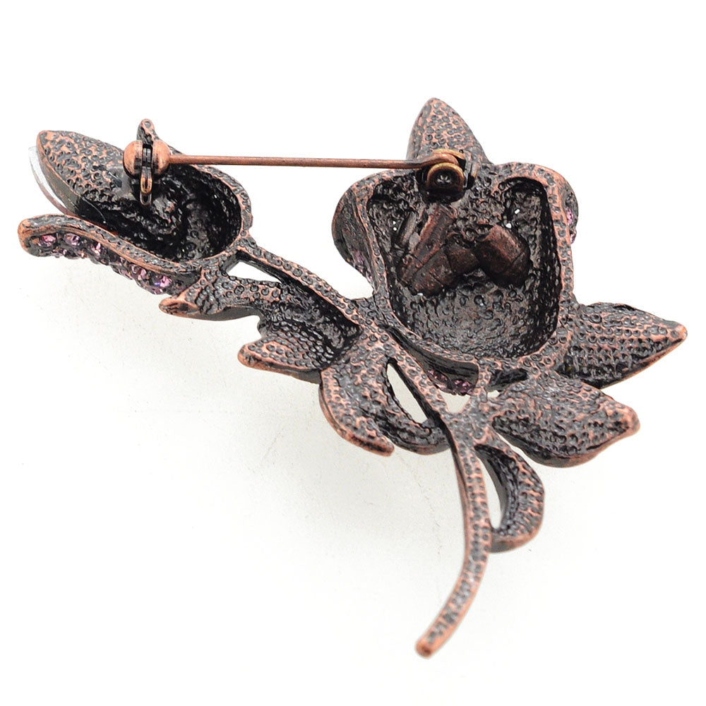 Amethyst Crystal Tulip Flower Pin Brooch