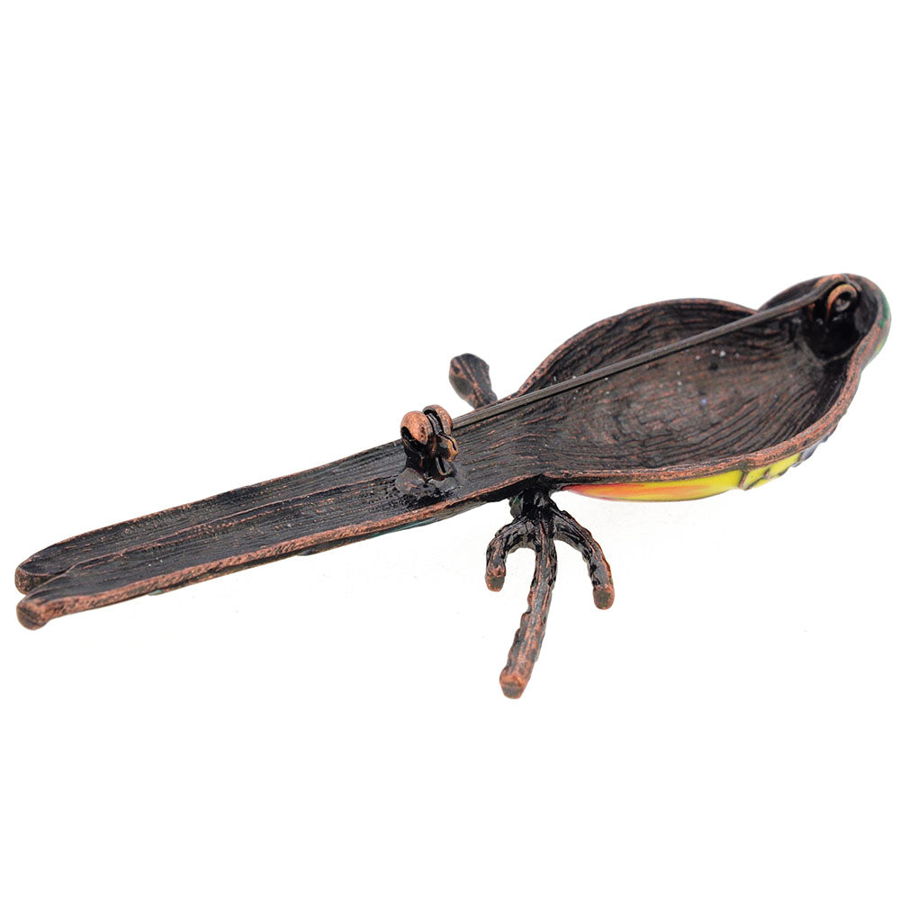 Multicolor Parrot Sapphire Crystal Pin Brooch