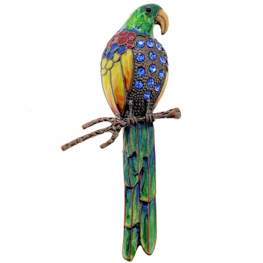 Multicolor Parrot Sapphire Crystal Pin Brooch