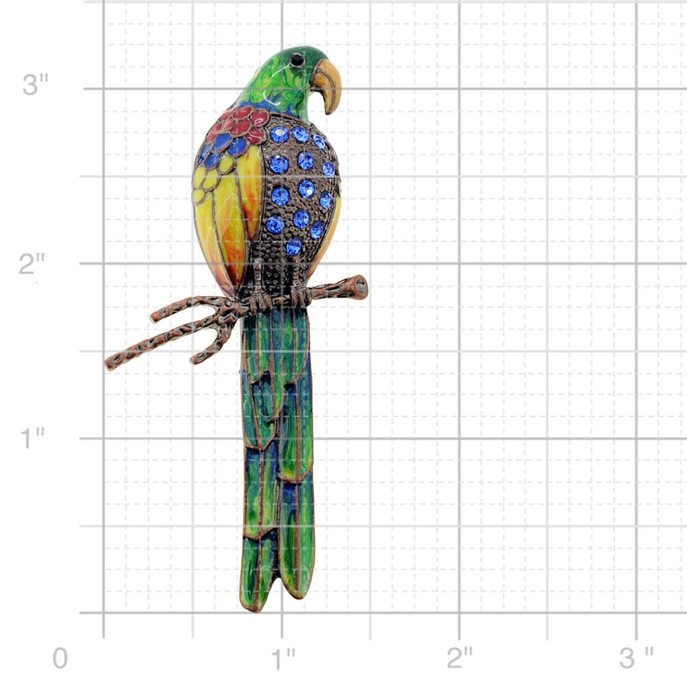 Multicolor Parrot Sapphire Crystal Pin Brooch