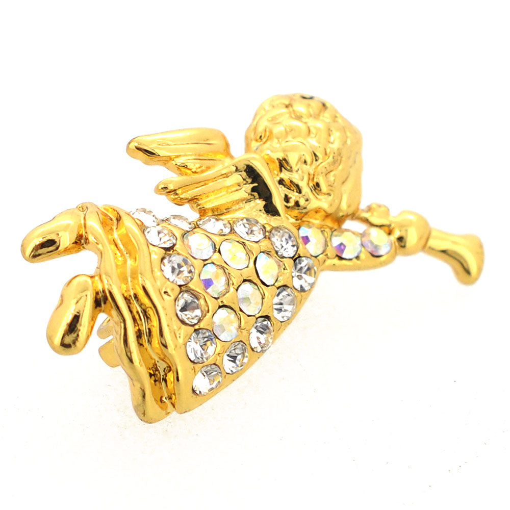 Angel With Horn Crystal Pin Brooch