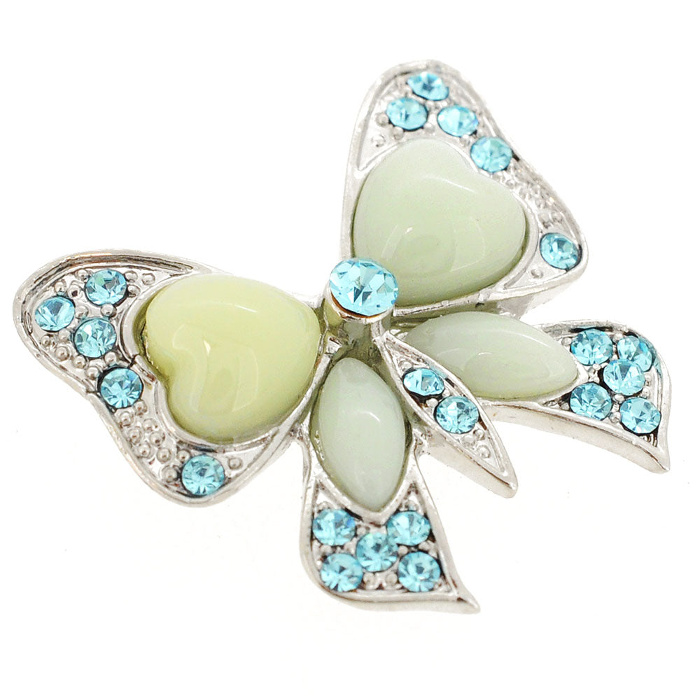Turquoise Blue Bow Brooch Pin