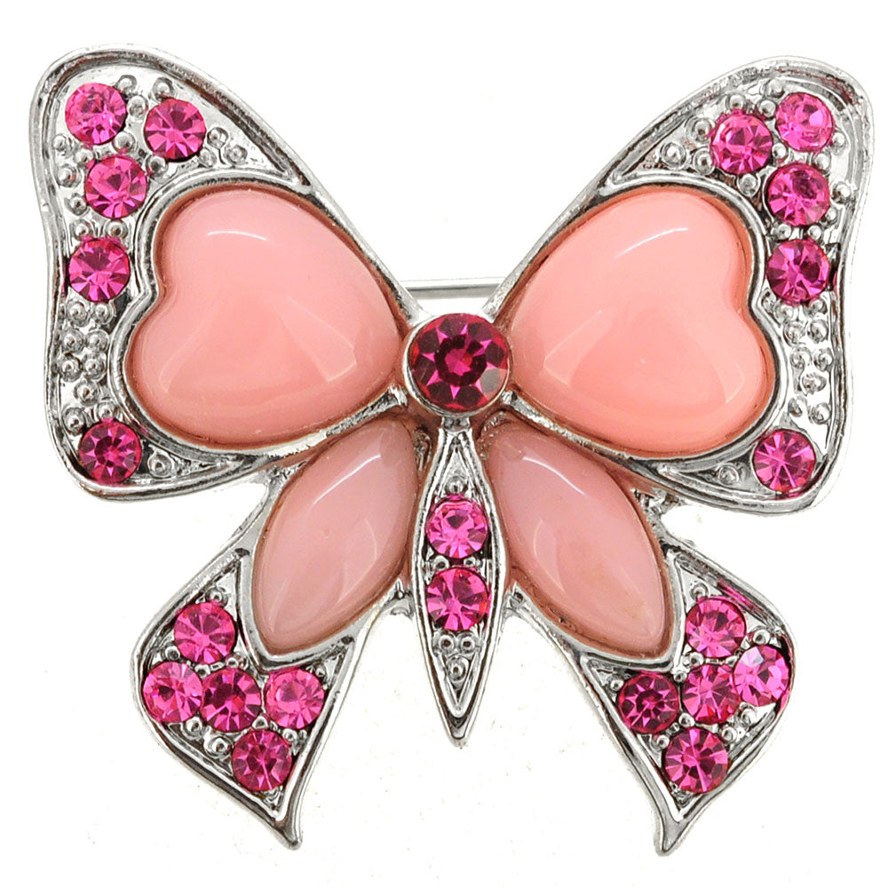 Rose Pink Butterfly Bow Brooch