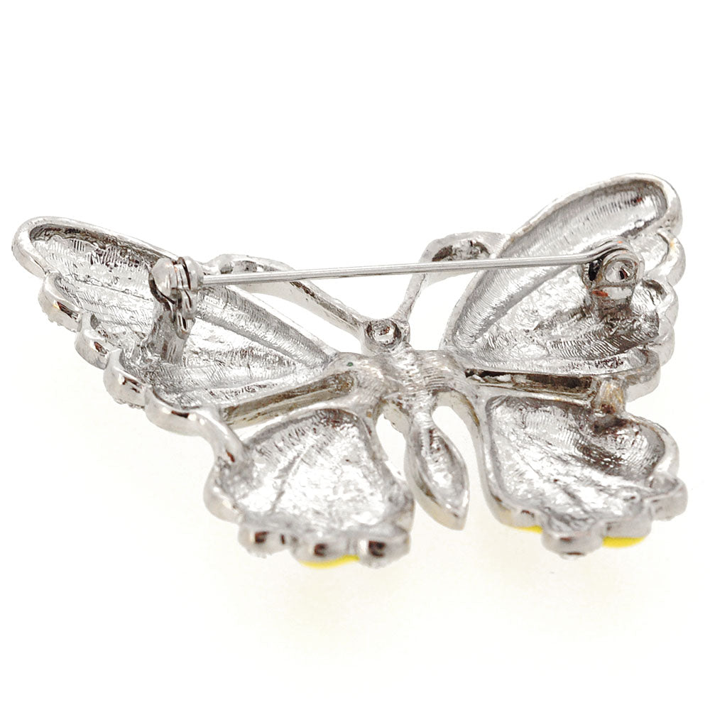 Tri-Color Enamel Wing Butterfly Brooch
