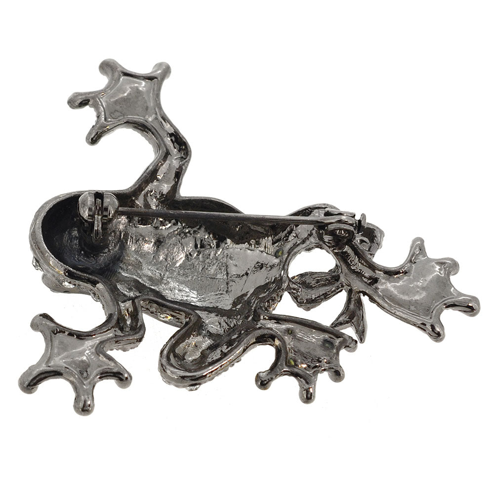Black & Crystal Frog Pin