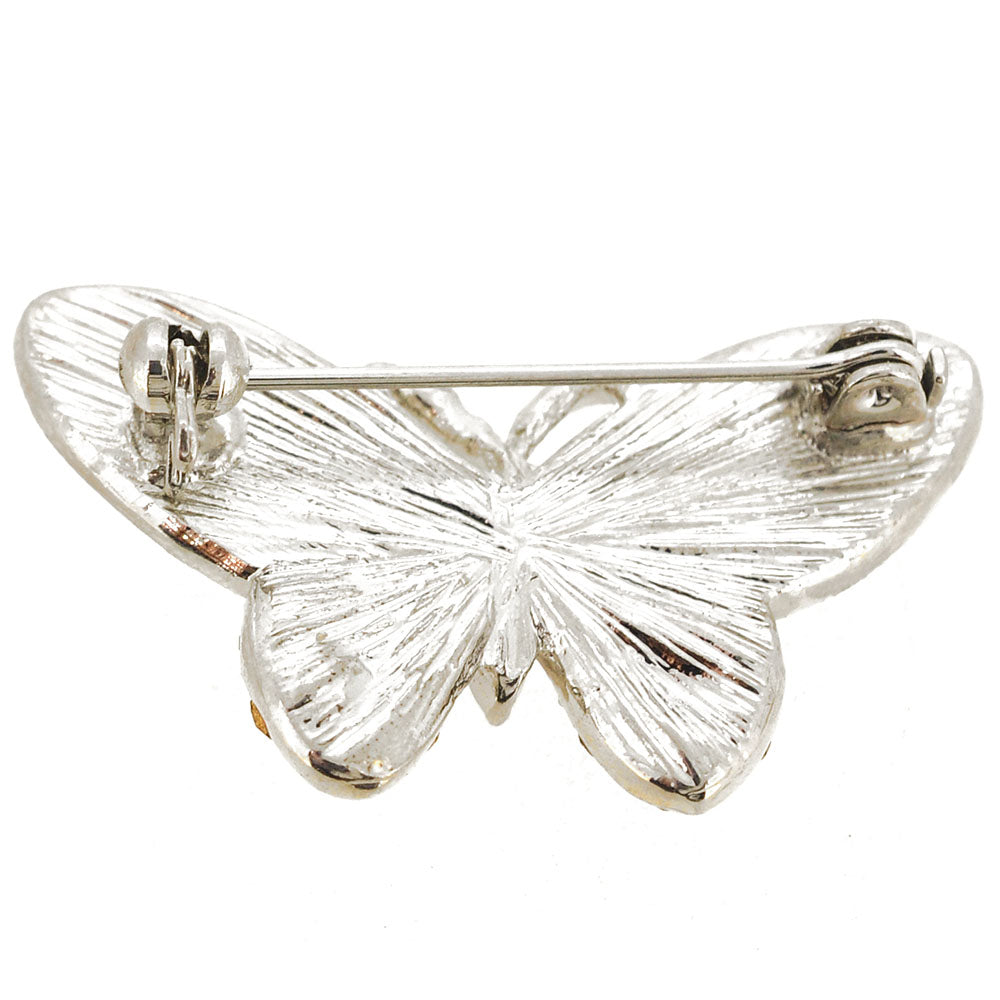 Ocean Shell Crystal Butterfly Pin