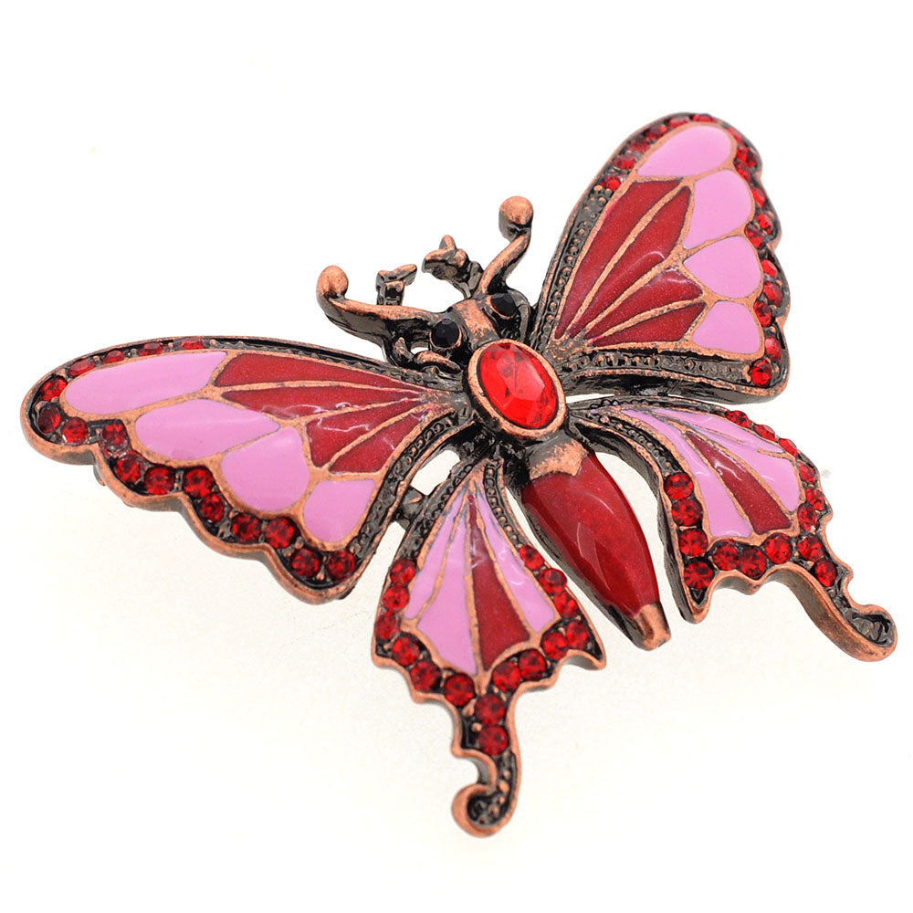 Vintage Style Red Butterfly Pin Brooch