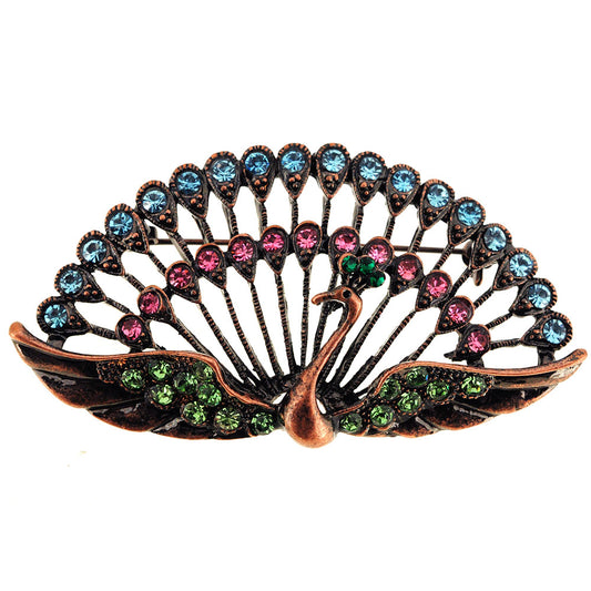 Multicolor Full Peacock Brooch Pin