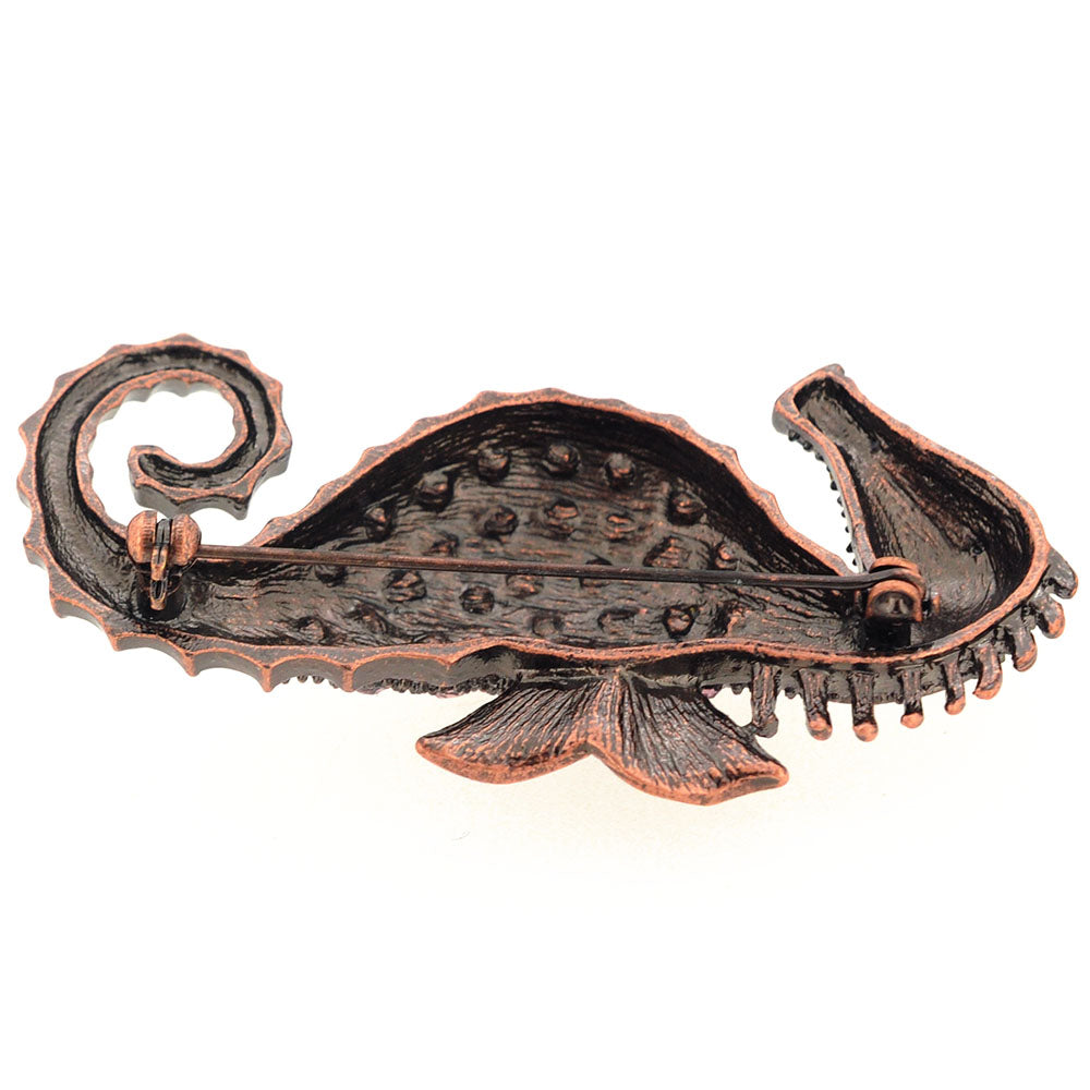 Pink Crystal Seahorse Brooch