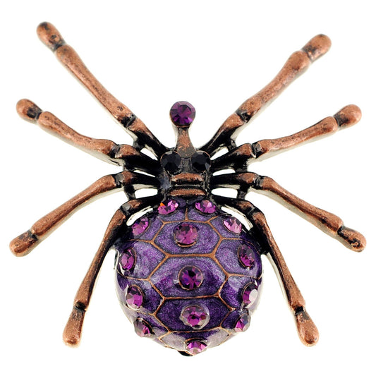 Amethyst Purple Spider Pin Brooch