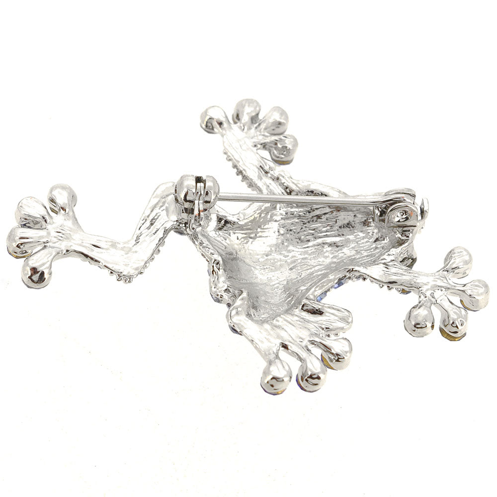 Sapphire Blue Frog Pin Brooch