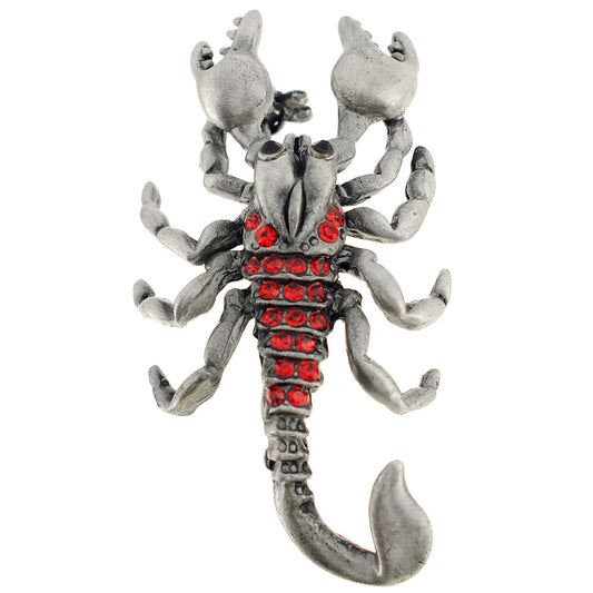 Vintage Style Red Scorpion Pin Brooch