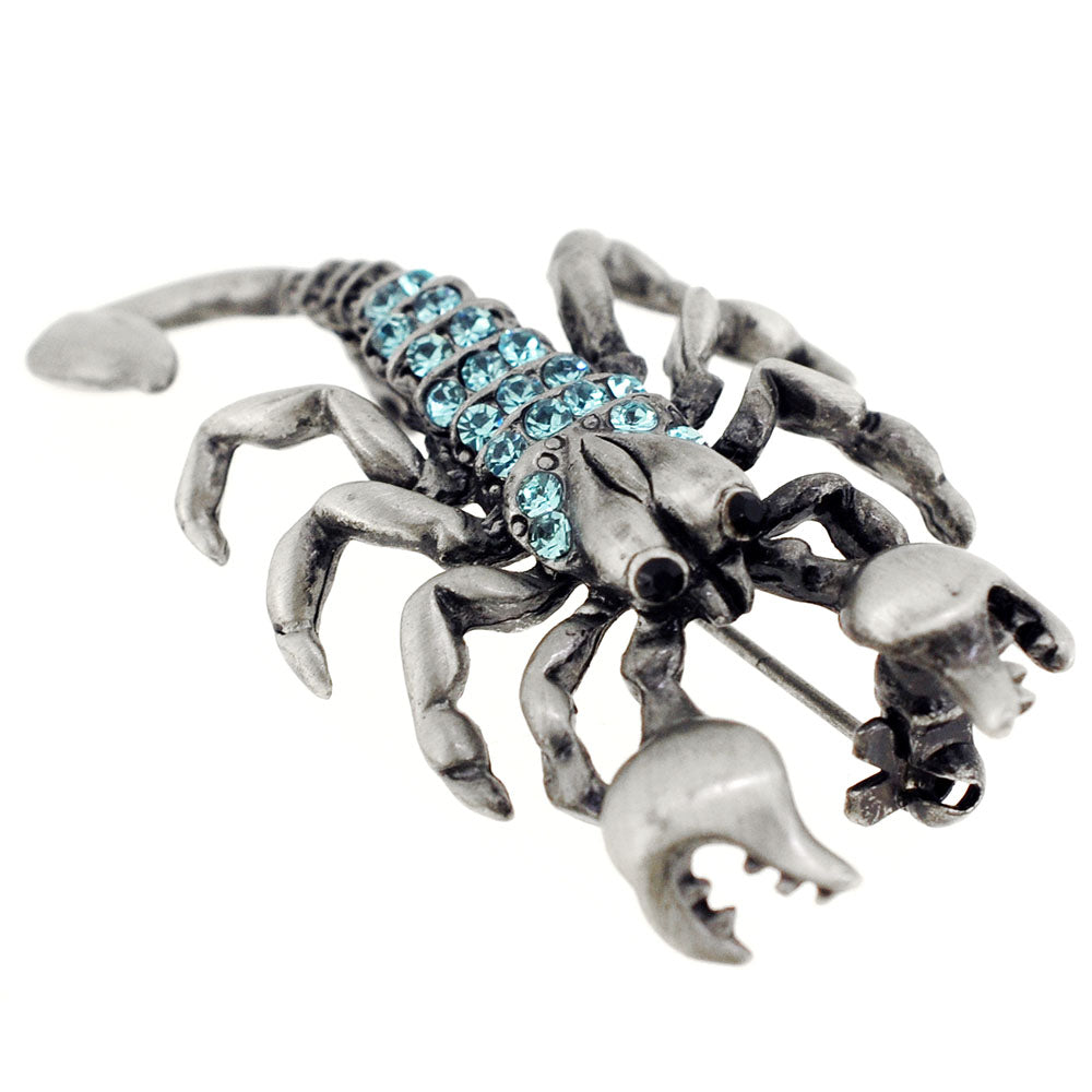 Turquoise Blue Scorpion Crystal Pin Brooch
