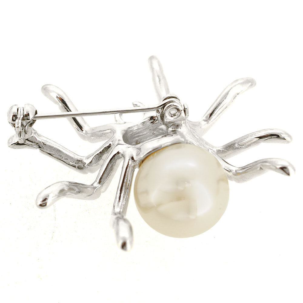 White Pearl Spider Pin