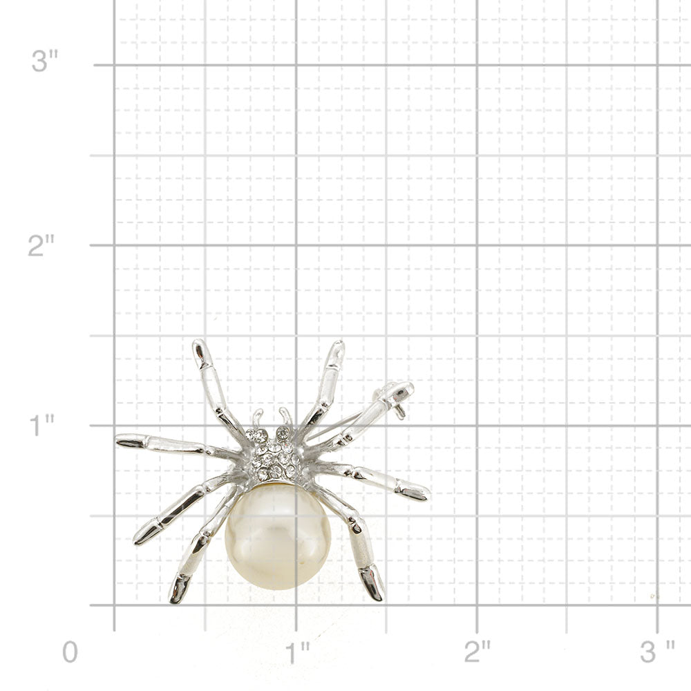 White Pearl Spider Pin