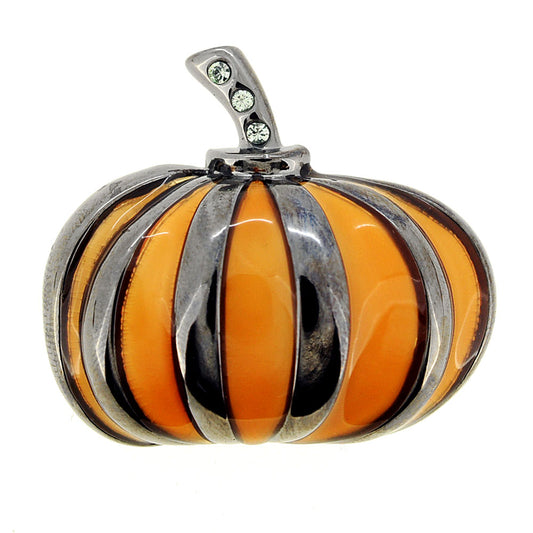 Halloween Metallic Pumpkin Pin Brooch