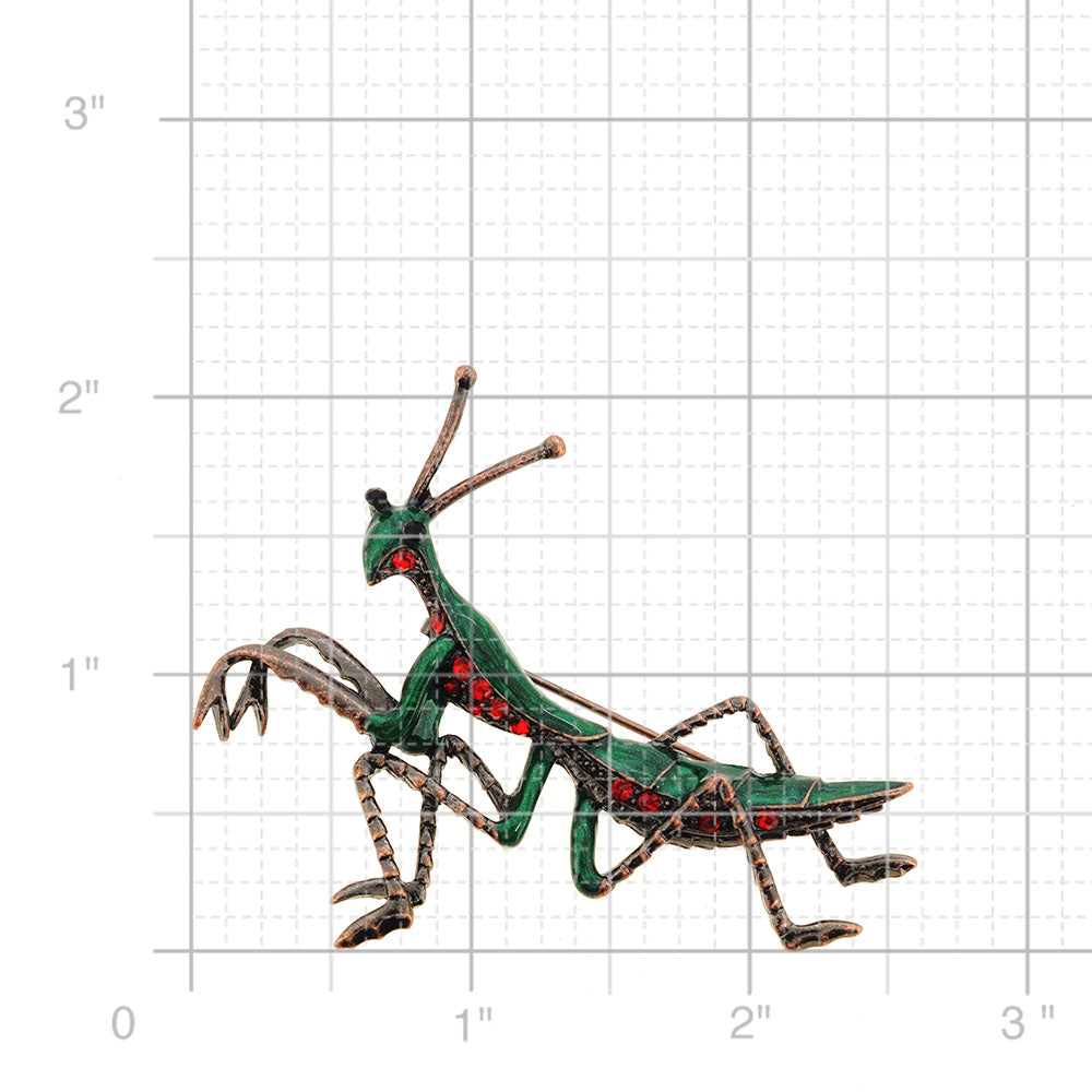 Green Praying Mantis Pin Brooch