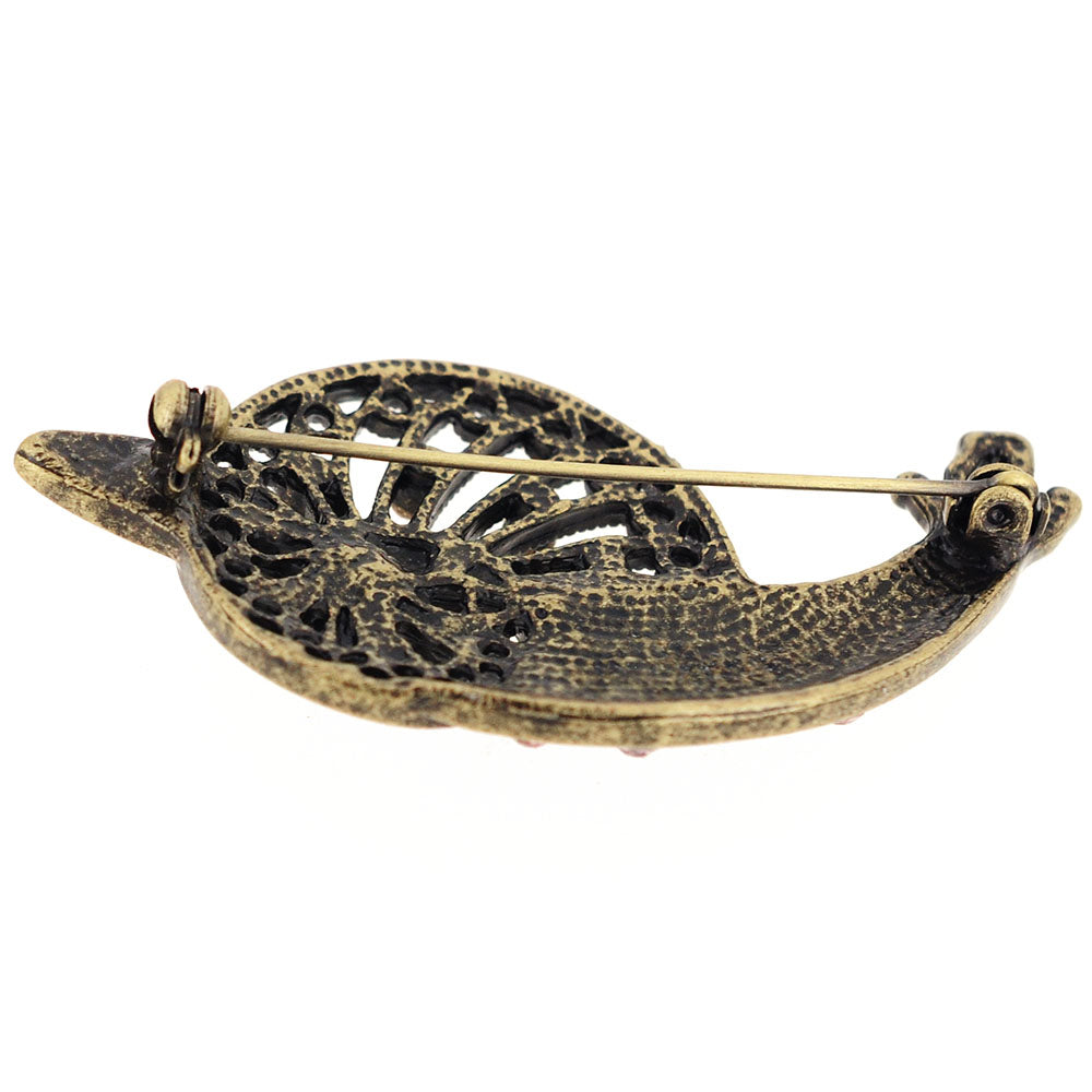 Antique Style Amethyst Crystal Snail Brooch Pin