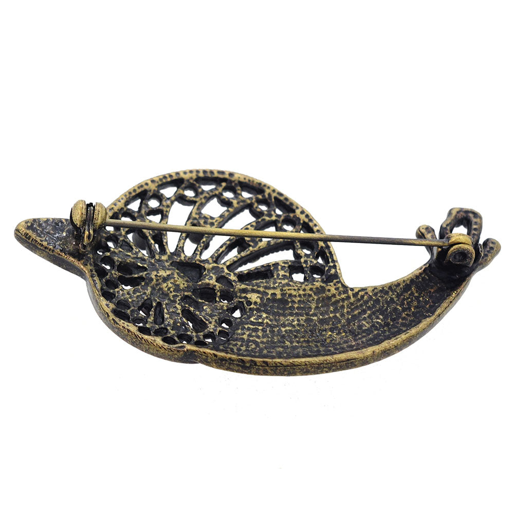 Antique Sapphire Crystal Snail Brooch