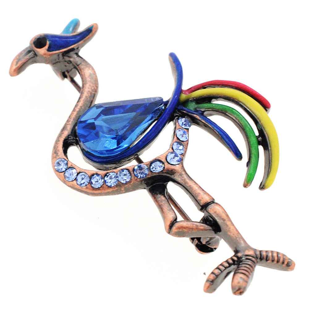 Sapphire Blue Flamingo Bird Pin