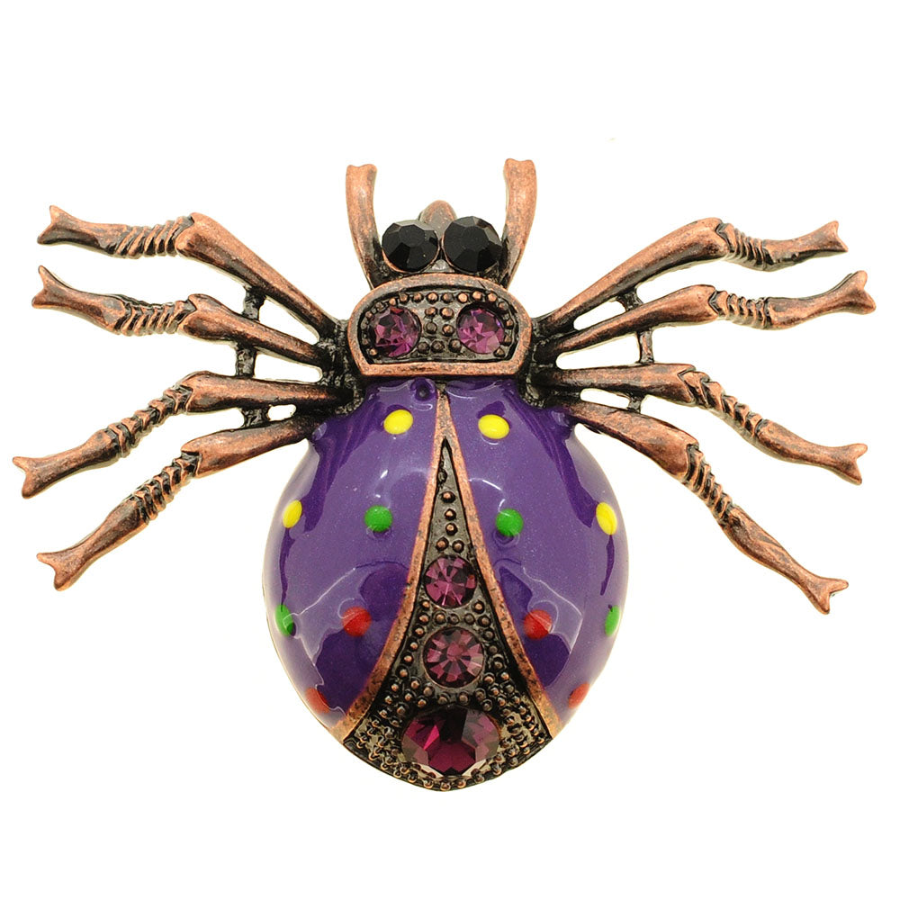 Purple Spider Pin Brooch