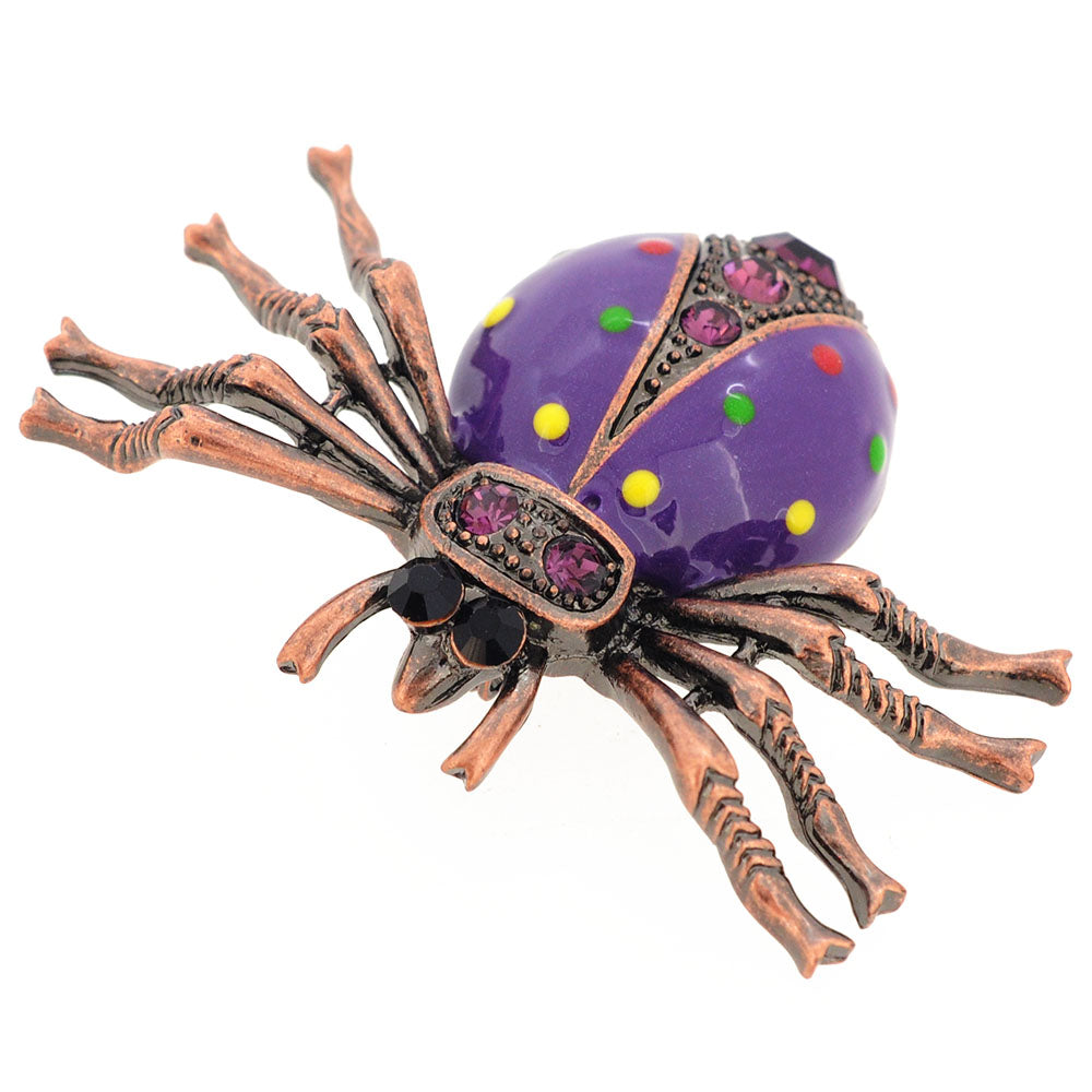 Purple Spider Pin Brooch