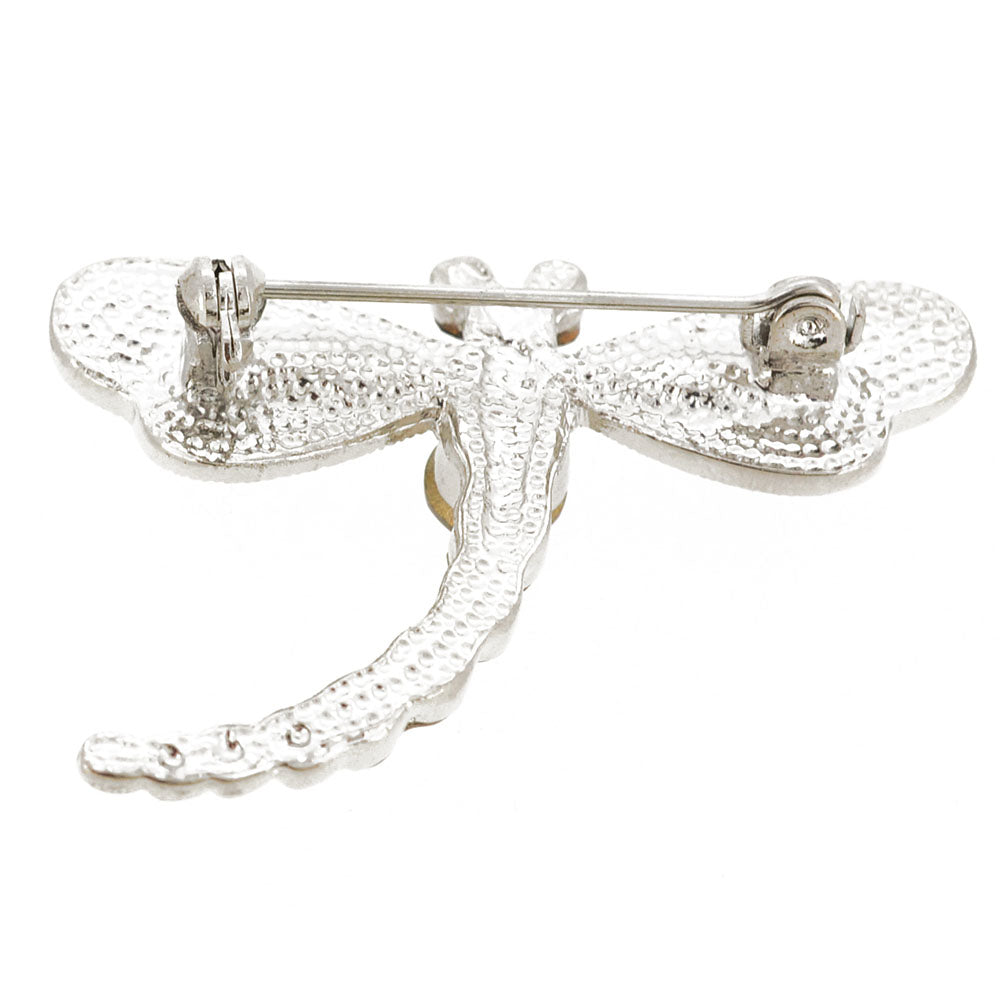 Black Crystal Dragonfly Pin Brooch