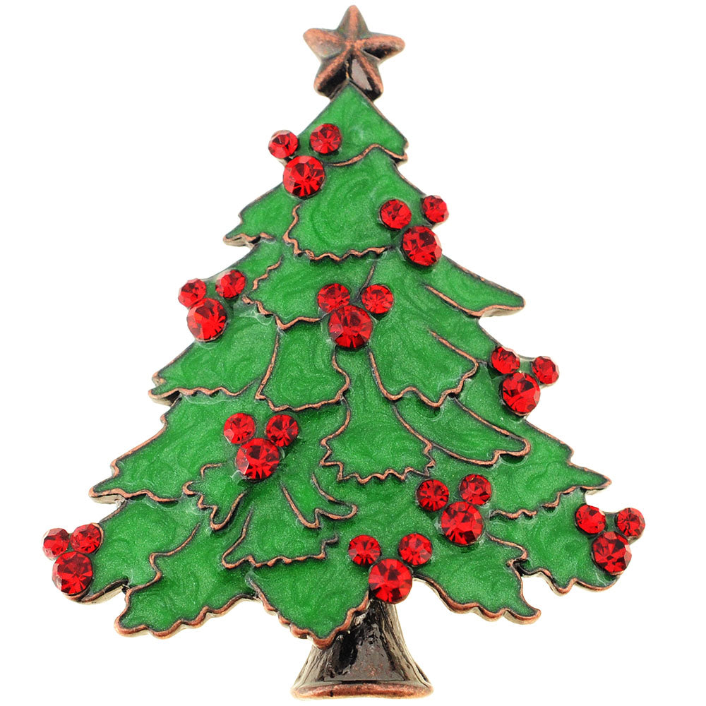 Green Christmas Tree Pin Brooch