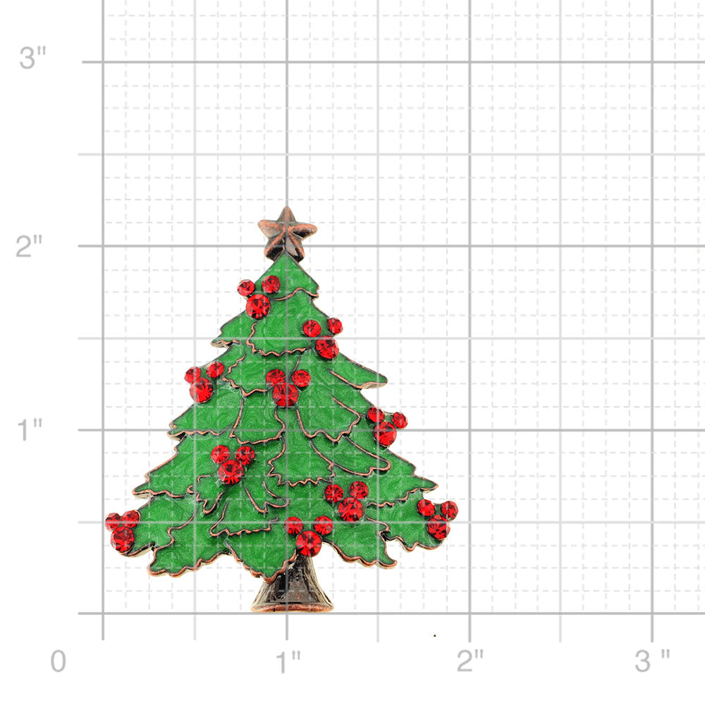 Green Christmas Tree Pin Brooch