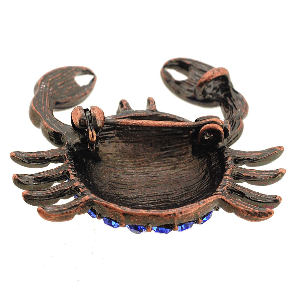 Sapphire Blue Crab Crystal Pin Brooch And Pendant