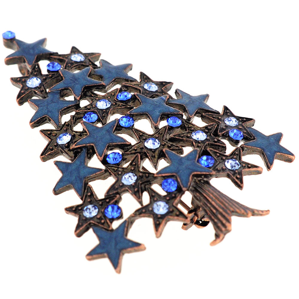 Montana Blue Star Christmas Tree Crystal Pin Brooch
