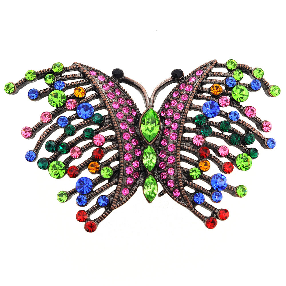 MultiColor Wiry Butterfly Pin Brooch