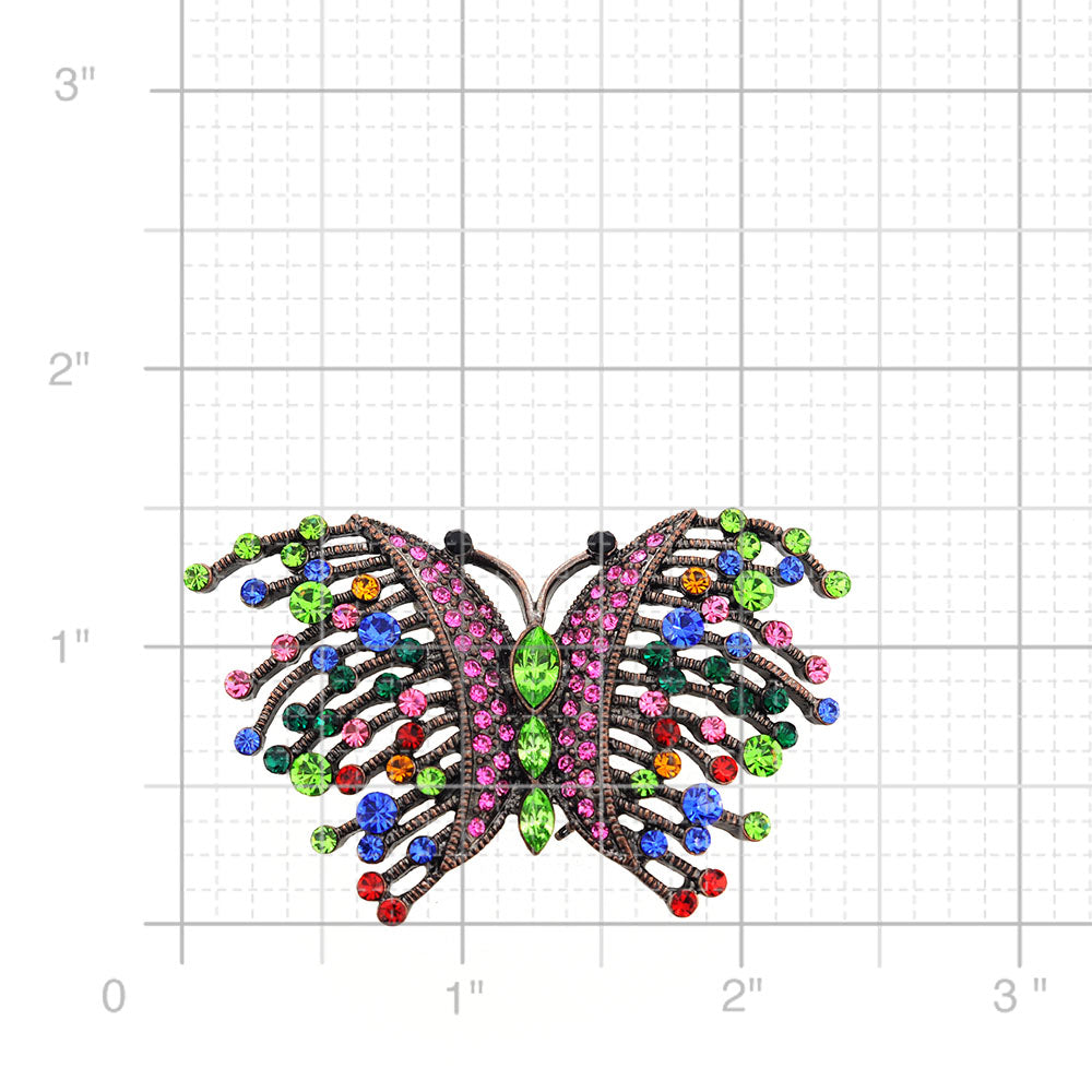 MultiColor Wiry Butterfly Pin Brooch