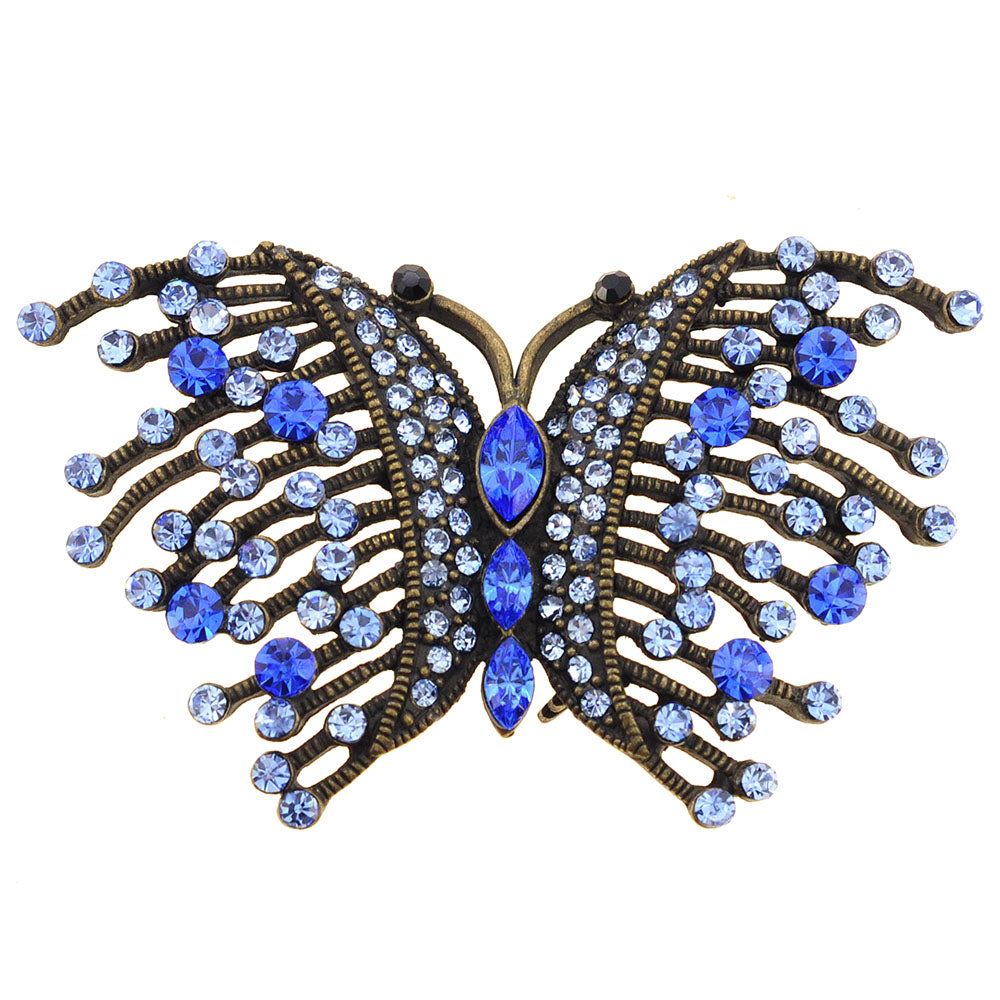 Sapphire Blue Butterfly Pin Brooch