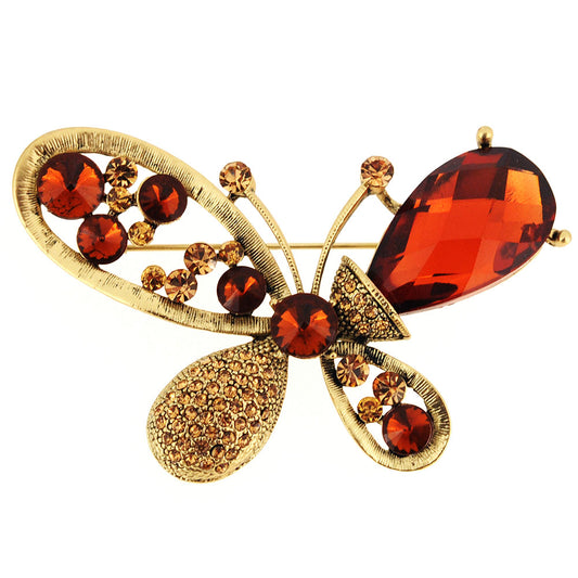 Topaz Brown Butterfly Pin Brooch