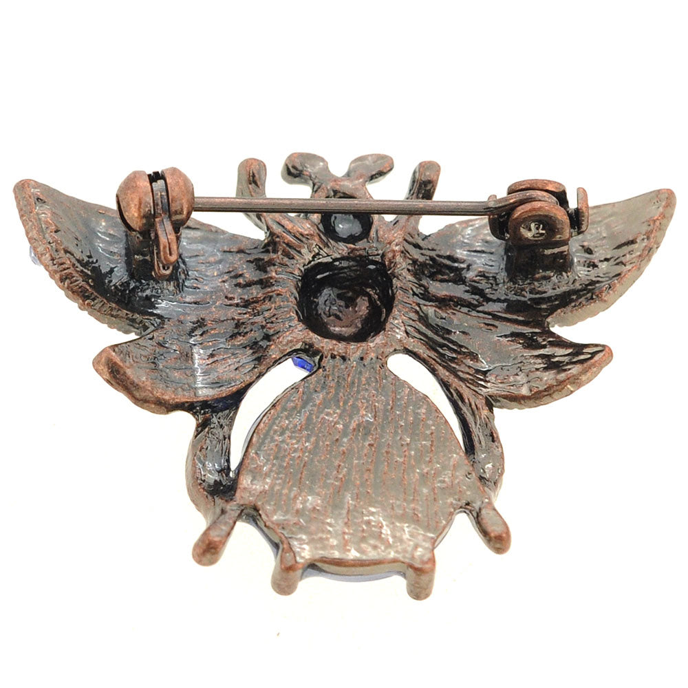 Sapphire Blue Bee Crystal Pin Brooch