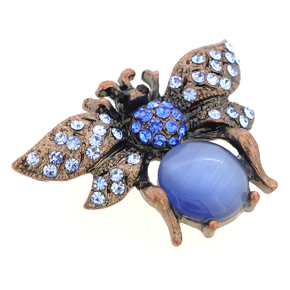 Sapphire Blue Bee Crystal Pin Brooch