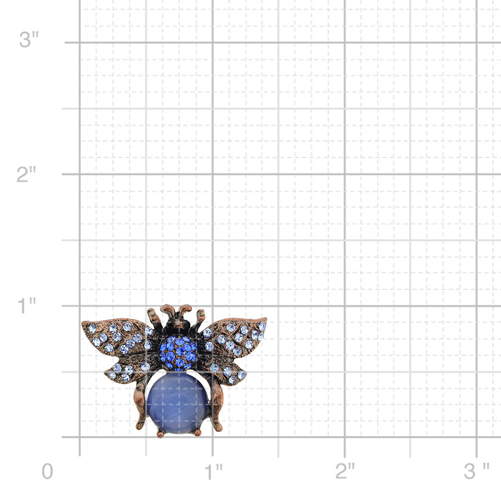 Sapphire Blue Bee Crystal Pin Brooch